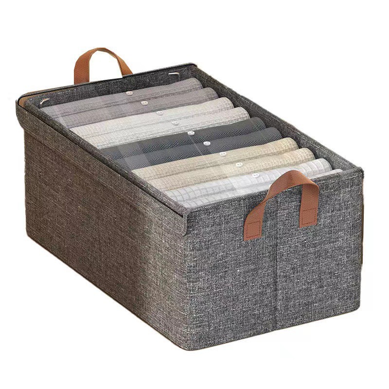 TK Caja De Almacenamiento Ajustable Con Marco De Maple Catiónico Multi-compartimiento Para Ropa Y Pantalones Ecológico Para El Hogar