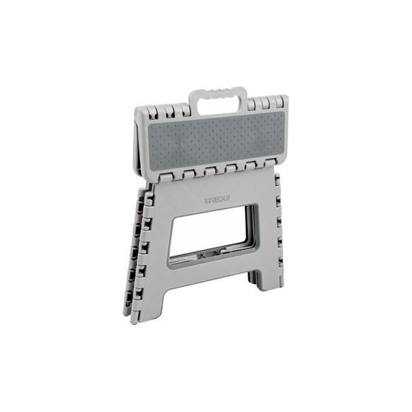 Taburete Plegable multiusos infantil Gris de varias medidas de altura: 22 cm, 27 cm, 32 cm y 39 cm Arregui, ideal para niños con asa para transportar