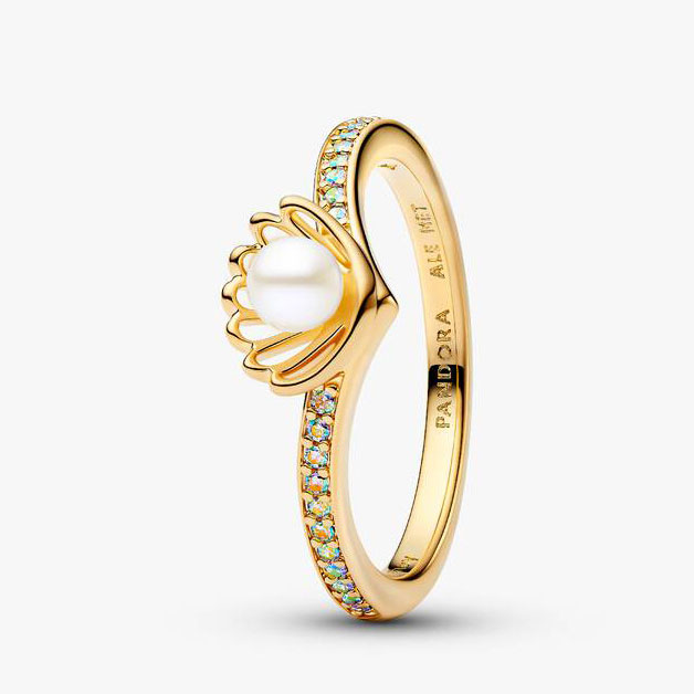 Pandora Anillo Perla Concha Princesa Ariel 163654C01 , para Mujer
