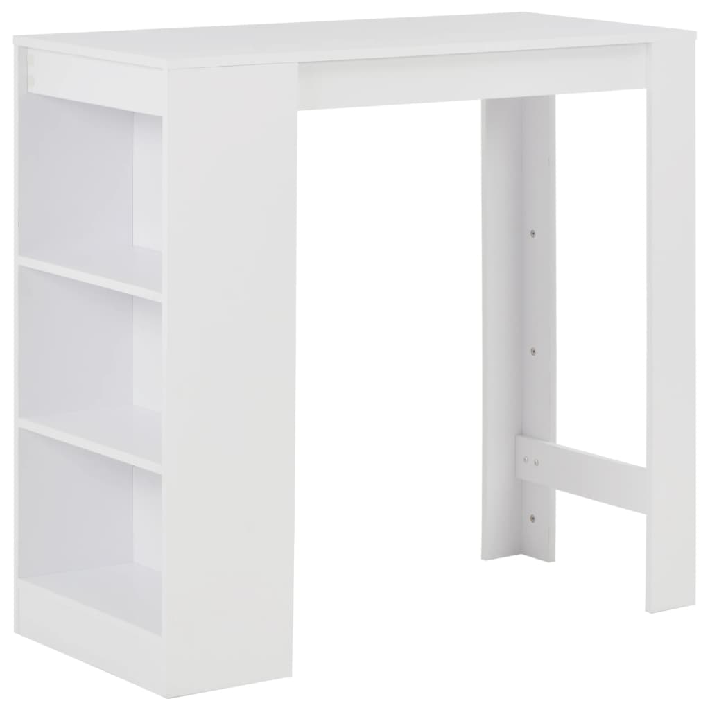vidaXL Mesa alta de cocina con estantería 110x50x103 cm en color Blanco/Roble/Gris hormigón y más | estructura resistente ideal para salón dormitorio o estudio
