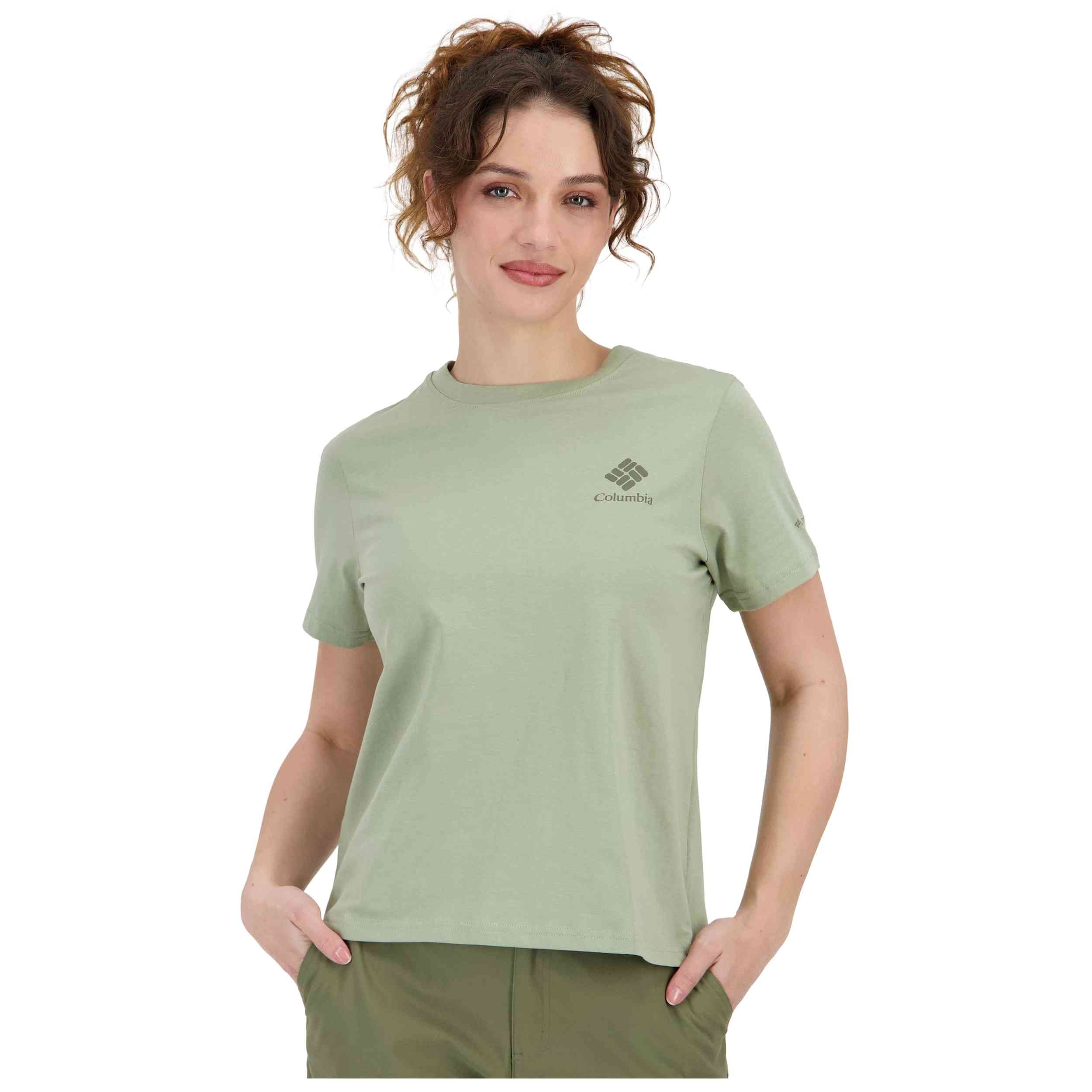 Camiseta De Manga Corta Columbia modelo 2120021347 para Mujer en color Verde