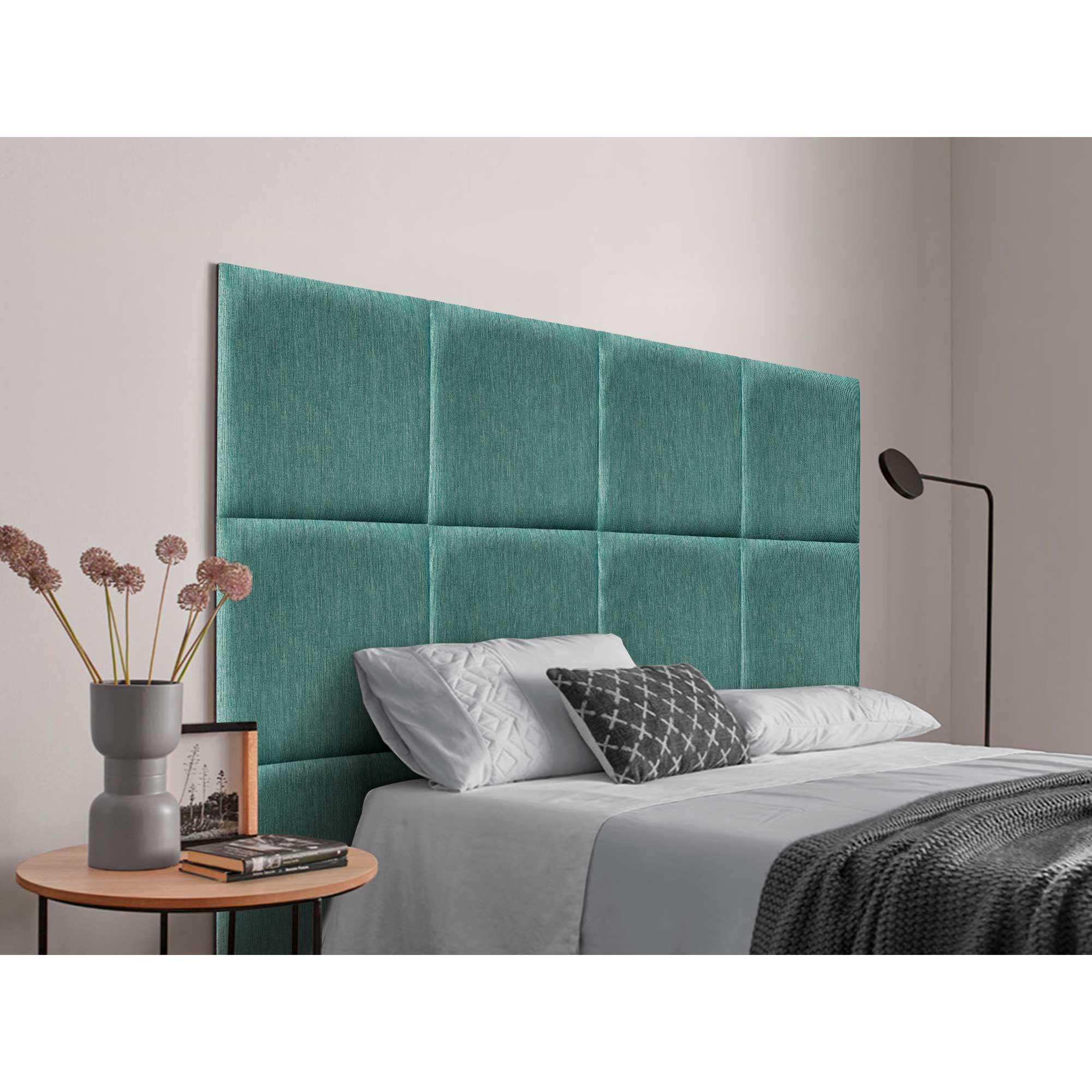 DHOME Cabecero Tapizado Compuesto de Paneles Autoadhesivos Intercambiables Serie Luxury Edition Cama Lujo Dormitorio Acolchado Segunda Gama de Colores