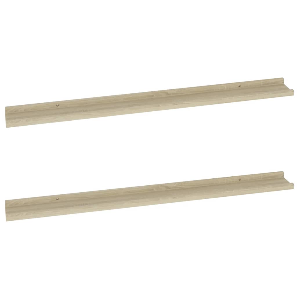 Vidaxl Estantes de Pared 2 Unidades 100x9x3 Cm Blanco Brillante