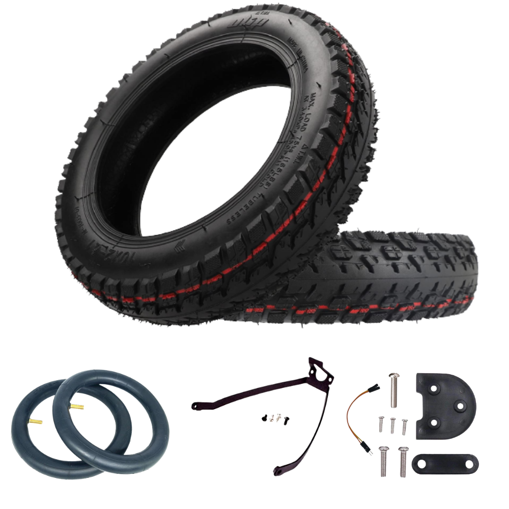Kit 10 Pulgadas Offroad Todoterreno Patinete Xiaomi M365 / Pro 2 / 1S / Essential / Mi Scooter 3 Lite / Cecotec Bongo Serie A con Válvula - Cubiertas Neumáticos 10x2-6.1 con Cámara de Aire