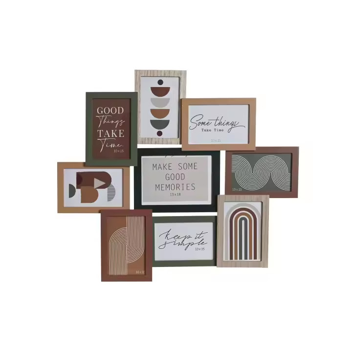 Gissed_Marco Multifoto MDF para 9 Fotografías – Diseño Decorativo Moderno 56 x 49 cm