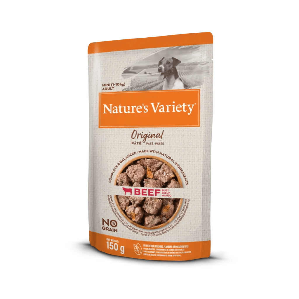 Natures's Variety Original Paté Mini Buey - Alimento Húmedo Completo para Perros Mini Sin Cereales - 150 g