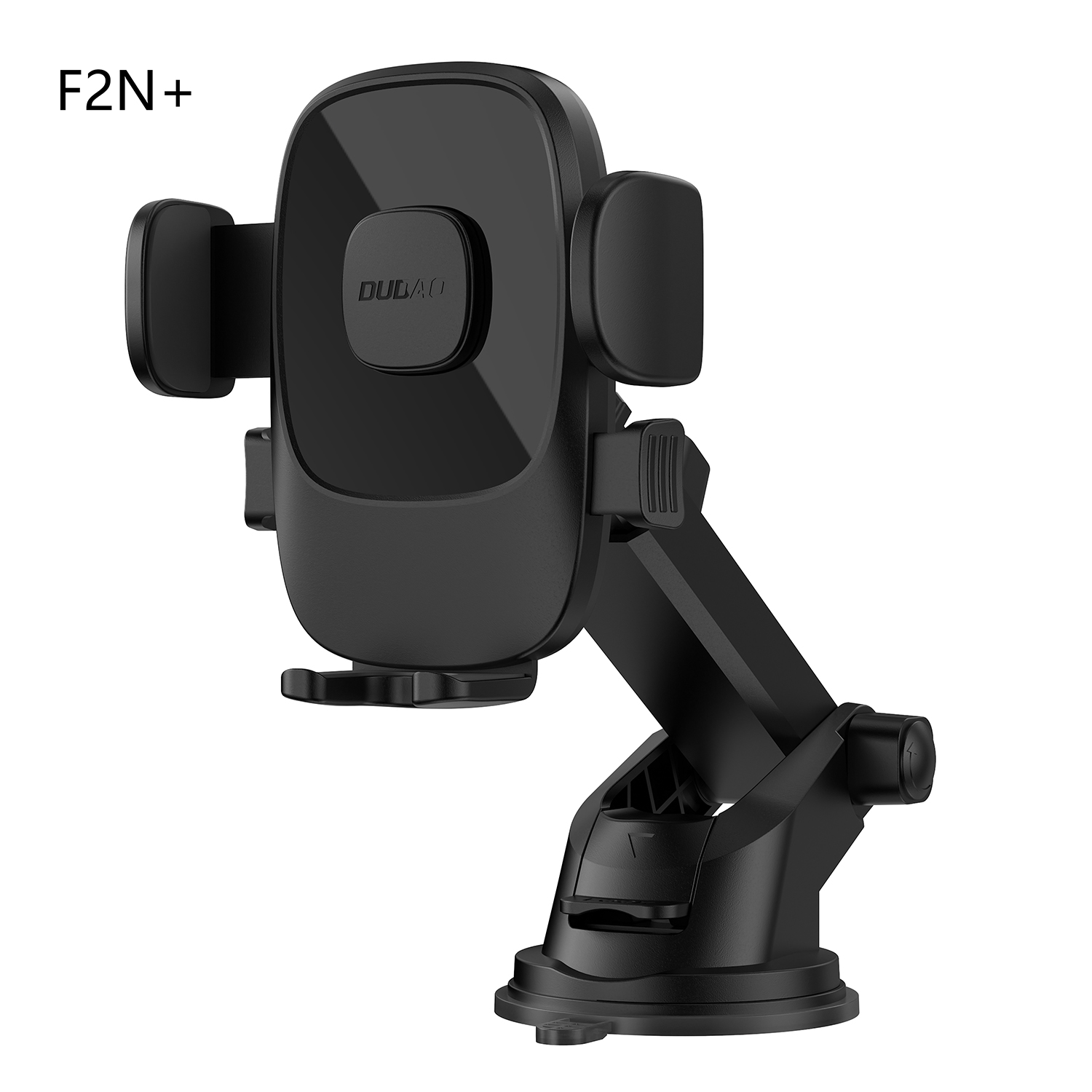 DUDAO - F2N+ Suction Car Phone Holder with 360° Rotation, One-Click Lock & Retractable Fold for iPhone and Samsung Smartphones — Stable Silent Mount in Black