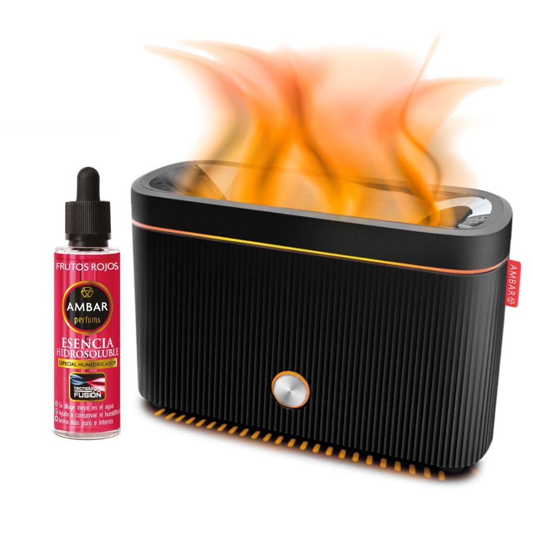 Ambientadores 360 - Humidificador de Esencia y Difusor de Aroma con Luz LED Ambar Perfums + Esencia 50 ml. a Elegir - Aromaterapia - Ideal para Hogar, Oficina y Dormitorio