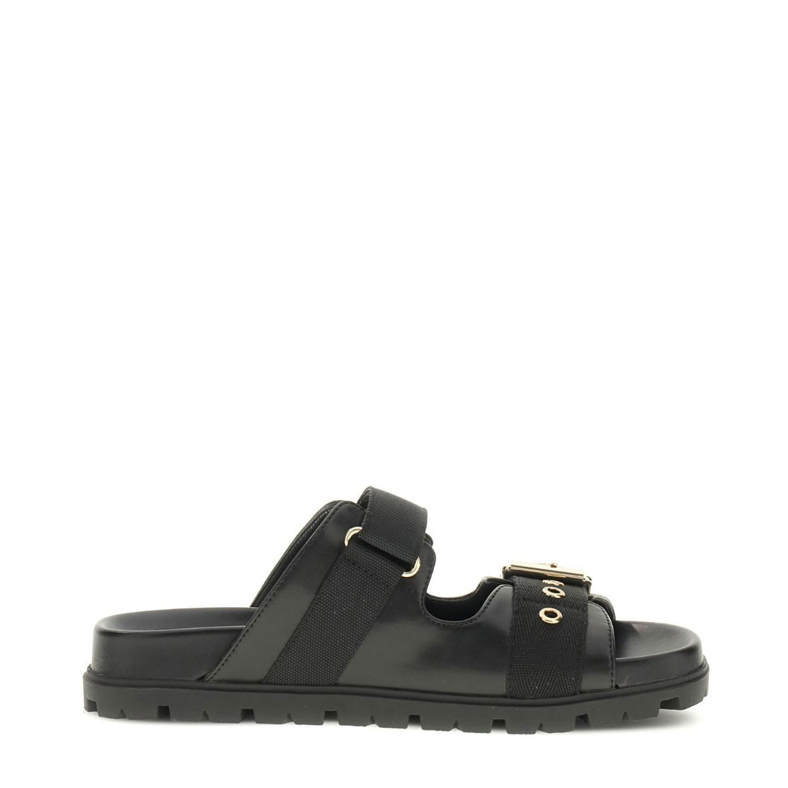 Guess..  sandalias con logo Faxona FLTFAX FAB03-BLACK , para Mujer
