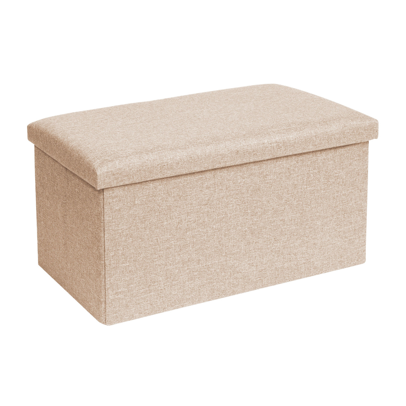 Taburete Plegable de Poliéster 76x38x38 cm | Puff de Almacenaje con Tapa, Estilo Ottoman | Urban Living | POPPY&MARTI