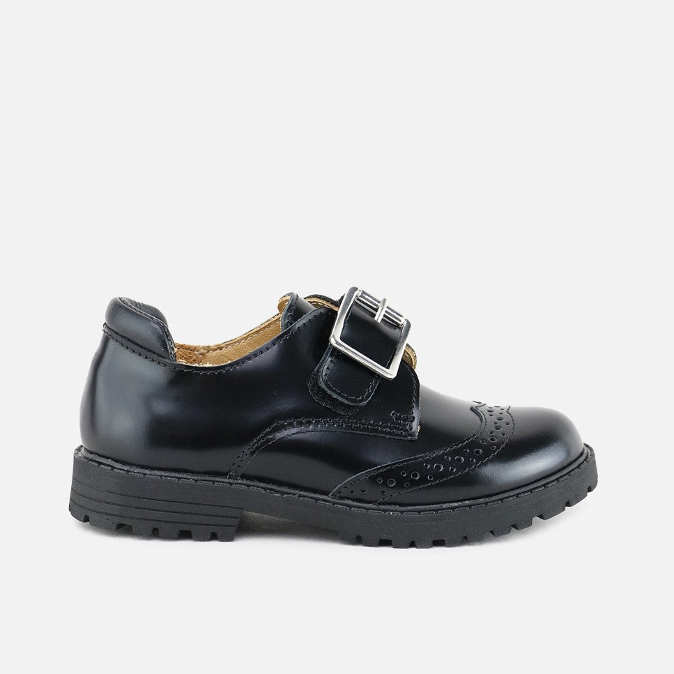 Zapatos Blucher Colegiales Hebilla Negro Tankee | Eli 1957