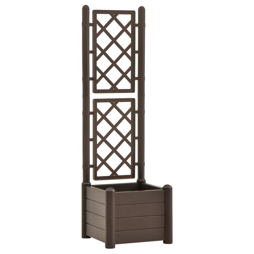 vidaXL Jardinera con enrejado PP 43x43x142 cm Color Blanco, Moca, Antracita y mas