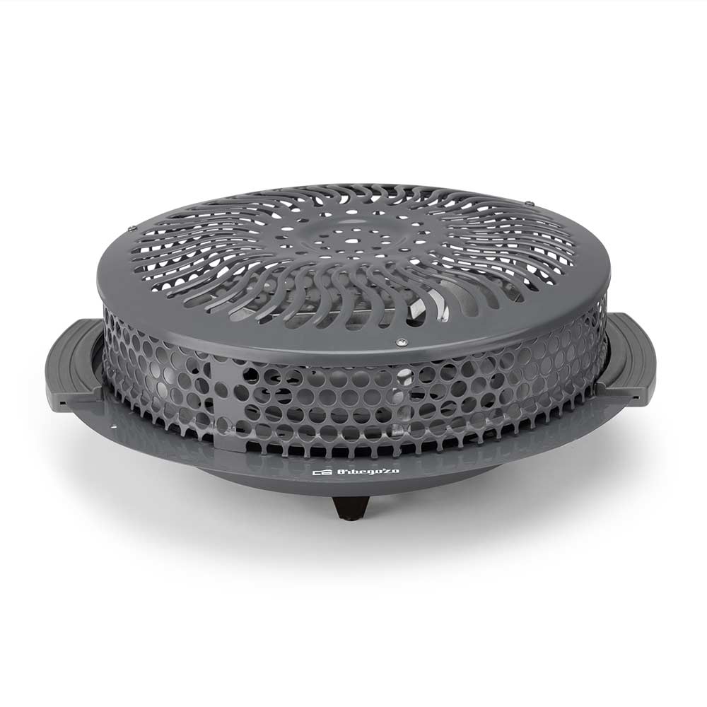Orbegozo BR 92 Brasero Eléctrico 900W – 2 Niveles de Potencia (450W/900W), 2 Resistencias Blindadas, Asas de Tacto Frío y Rejilla de Seguridad