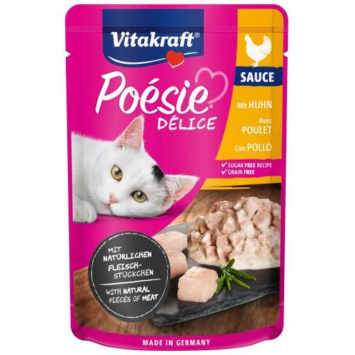 Vitakraft Bolsita Deli Sauce con Trocitos de Pollo 85 gr