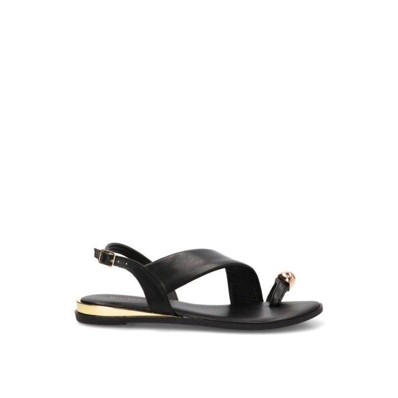 Sandalia Gioseppo - Mujer - Suela Plana - Modelo Stony - Color Negro