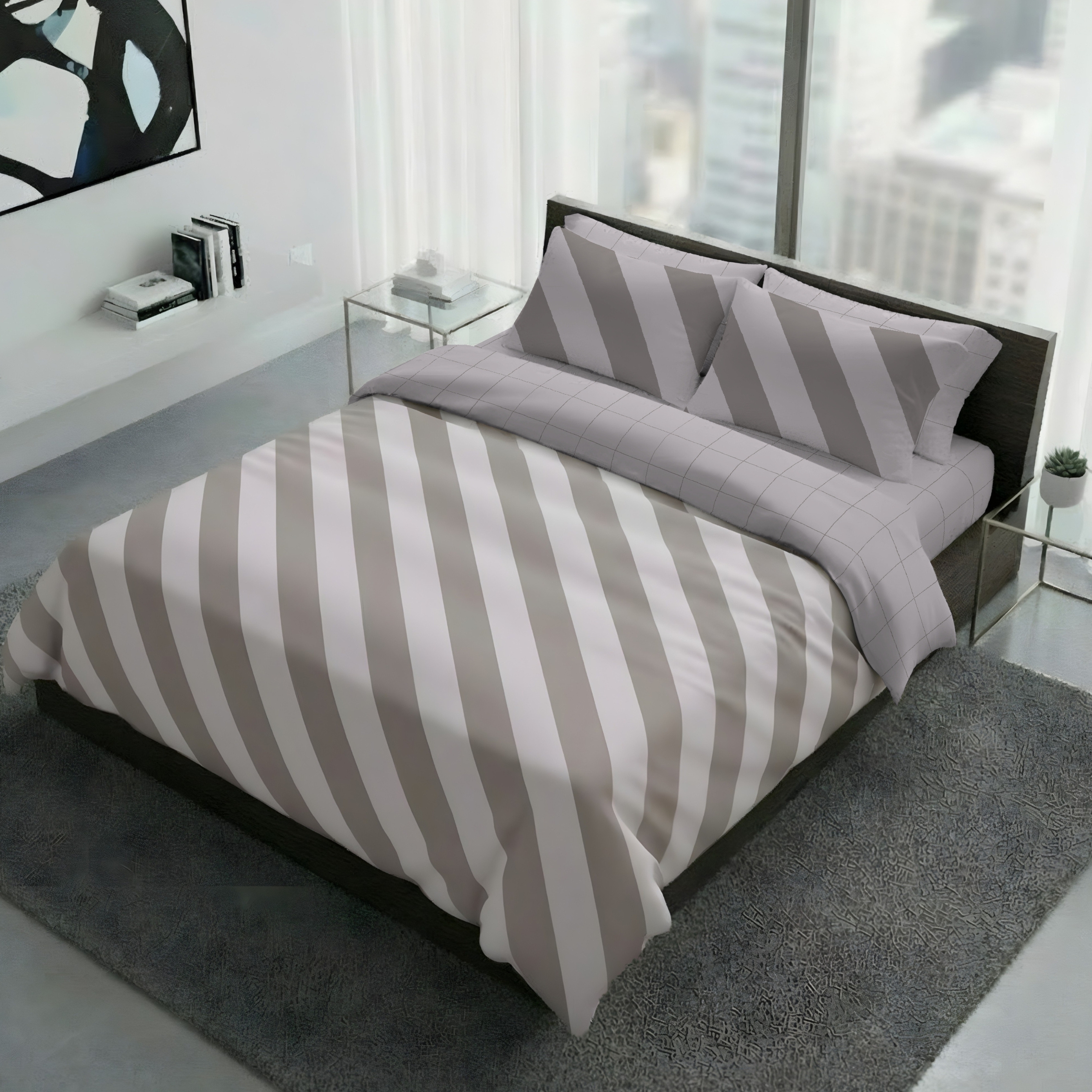 GCarredocasa Set Lenzuola  ELITE  Naturale  - 100% Cotone Quadrifoglio - Un Completo Lenzuola Made in Italy