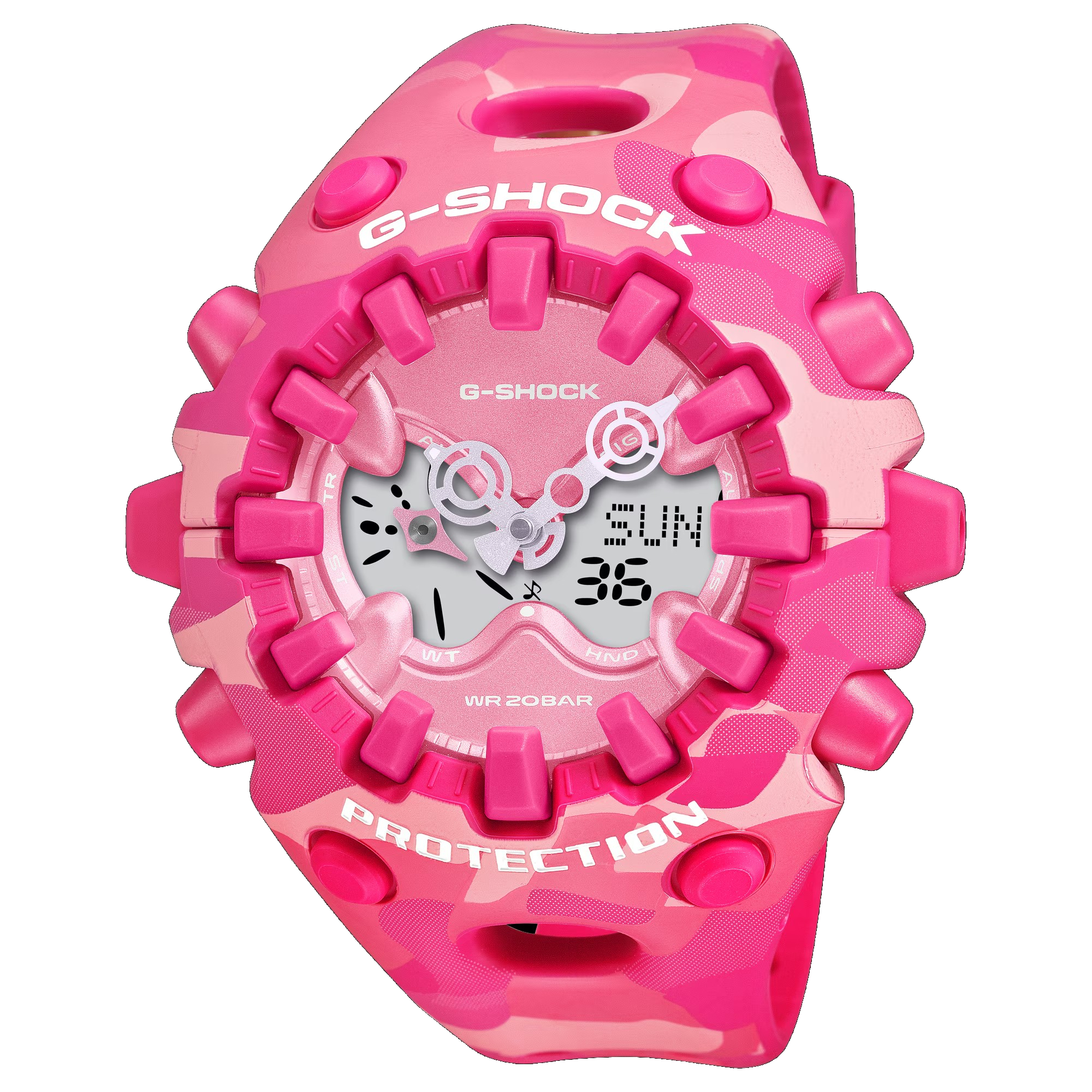 CASIO - Reloj G-SHOCK GA-V01CMG-6AER analógico-digital con diseño Bold Camo rosa, resistente a impactos y 200 m de resistencia al agua, batería de 10 años