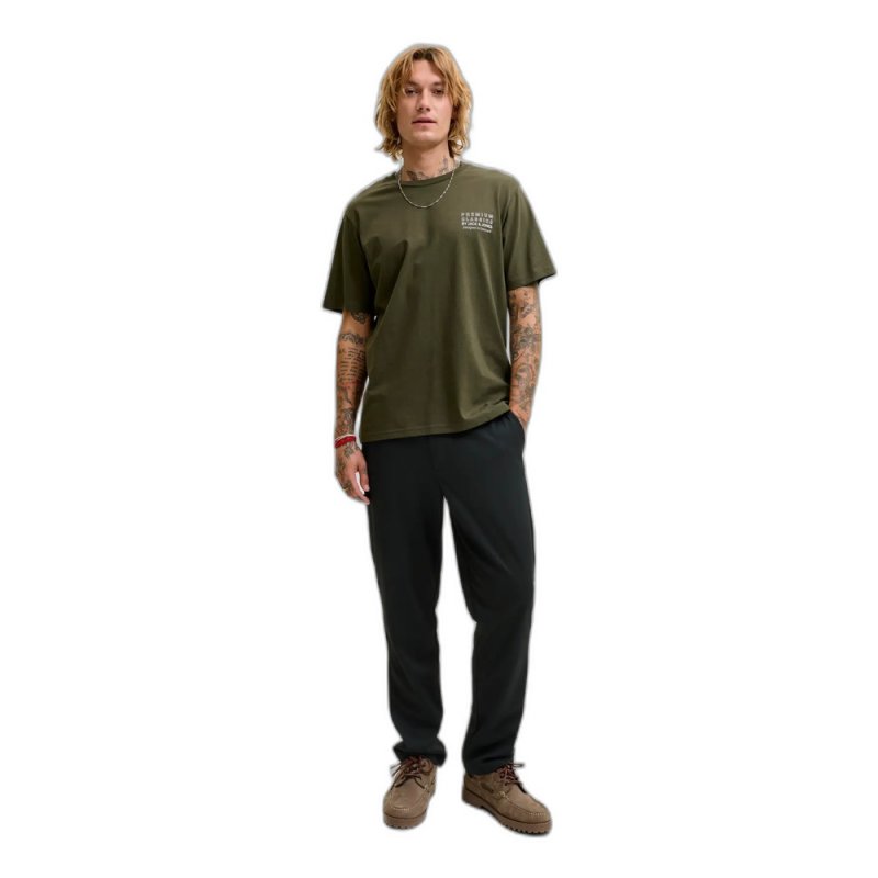 Pantalón Chino Hombre Negro Jack&Jones Piqué Punto Regular Fit L32