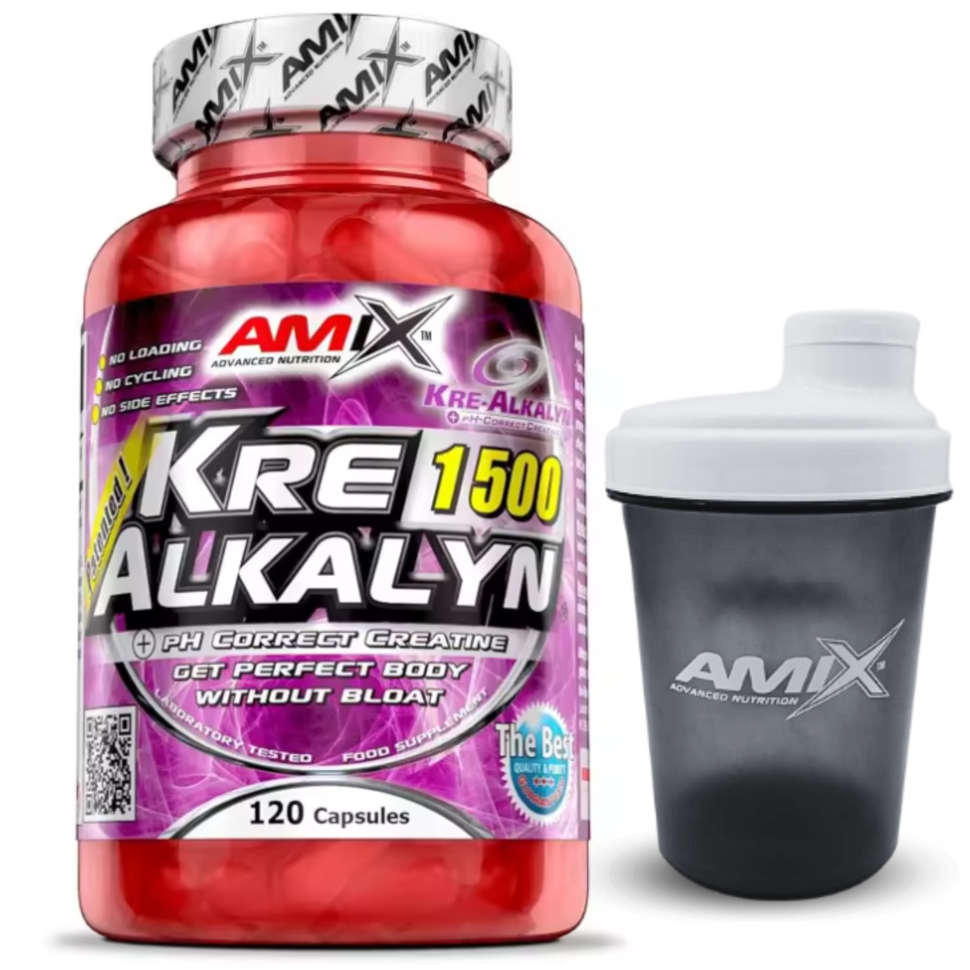 Amix Nutrition - Creatina Monohidrato Kre-Alkalyn - 150 Cápsulas + SHAKER REGALO