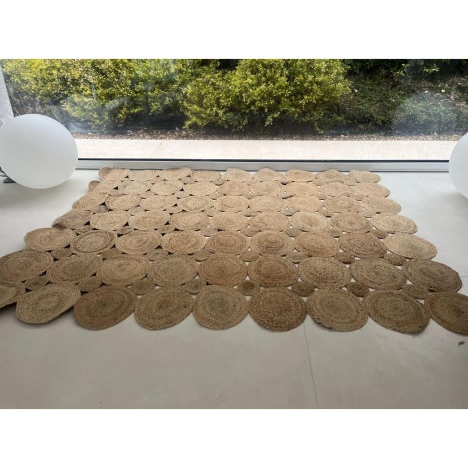 TEJIDOS EL MUNDO - Alfombra 100% Yute natural artesanal para salón, dormitorio o comedor, textura trenzada cálida y elegante, ideal para decoración sostenible y acogedora