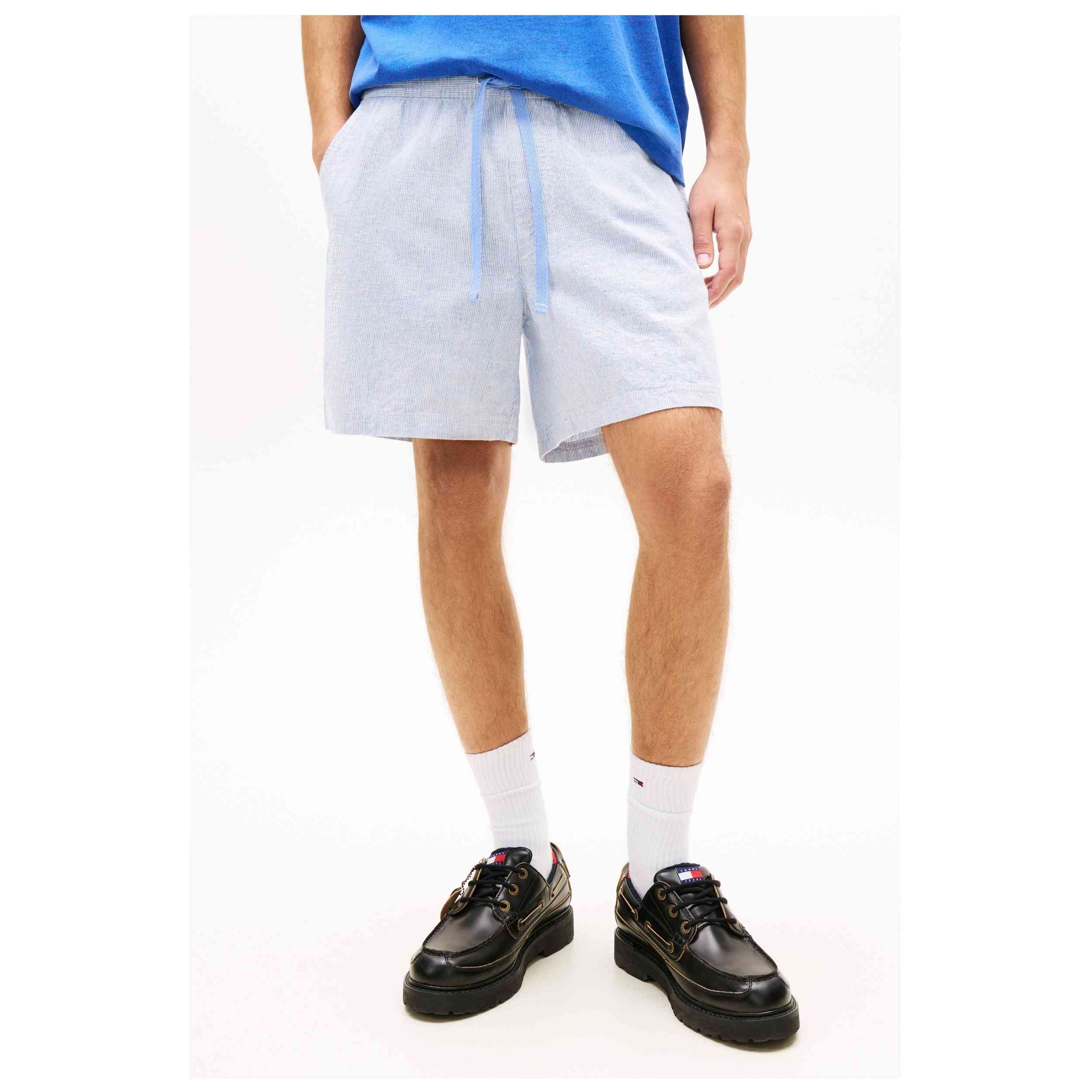 Pantalon Corto Tommy Hilfiger modelo TJM LINEN BLEND STRIPE SHORT para Hombre en color Blanco