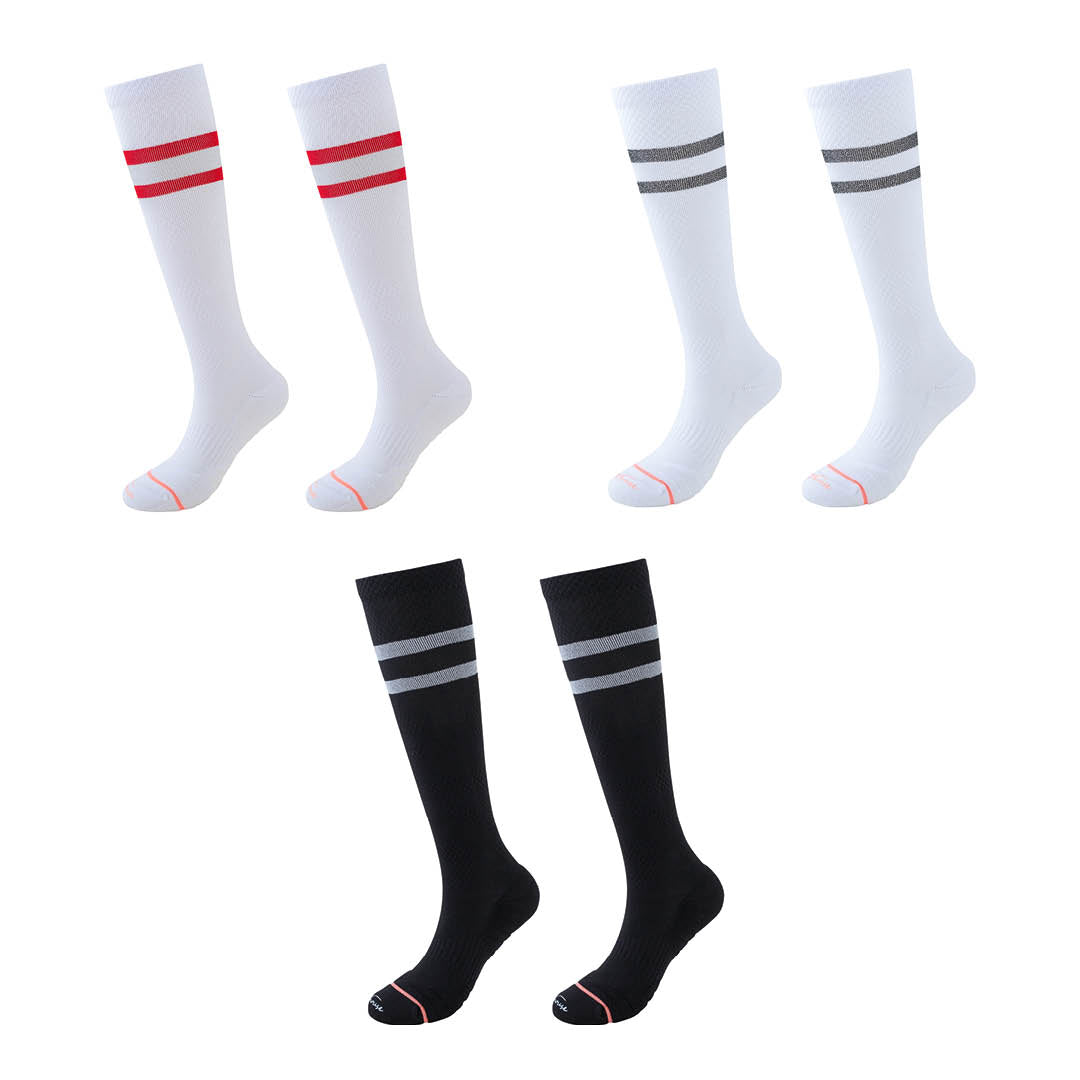 Pack 3 Calcetines deportivos profesionales de Mujer, Calcetines ideales para Esquí o Gym con acolchados técnicos. Calcetines de compresión anatómicos sin costuras anti hongos