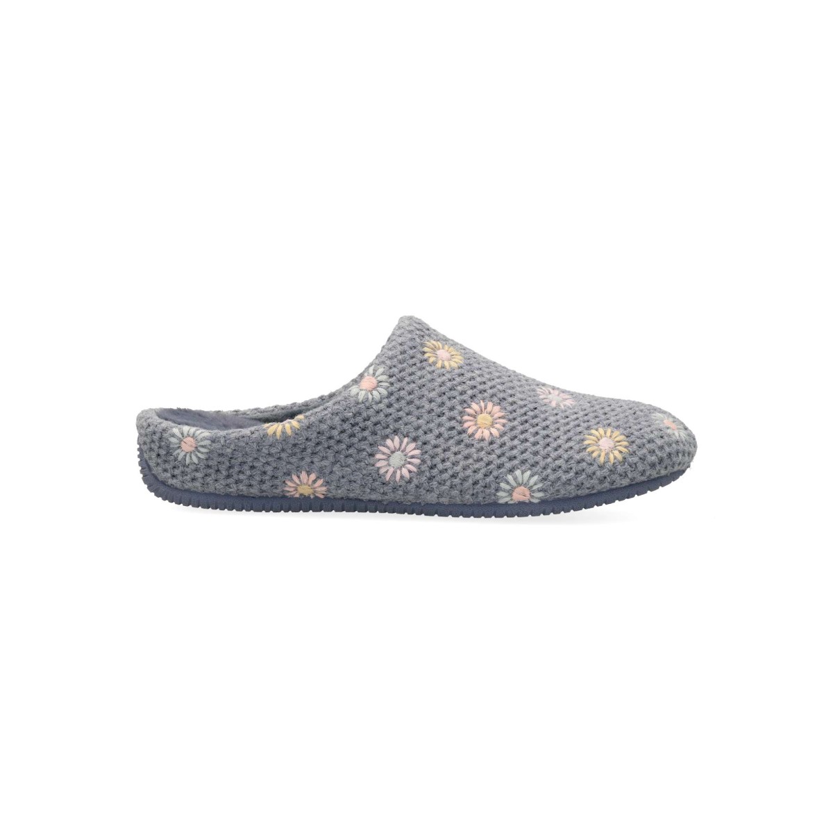 Garzón - Zapatillas de casa Margaret para mujer con flores decorativas, corte textil e interior de pelo sintético suave, suela de goma antideslizante