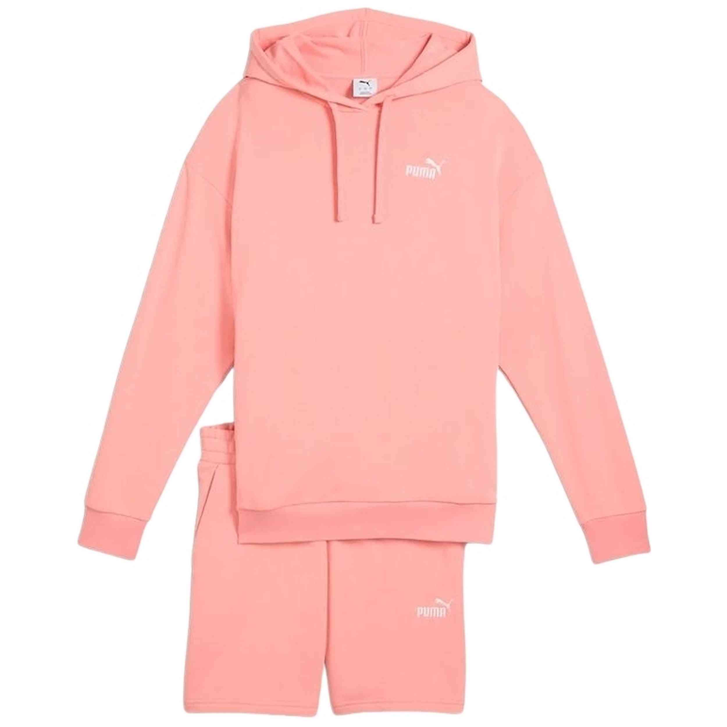 Chandal Completo Puma modelo Chándal Corto Puma Hooded Relaxed Sweat Suit 7 Tr op para Mujer en color Rosa