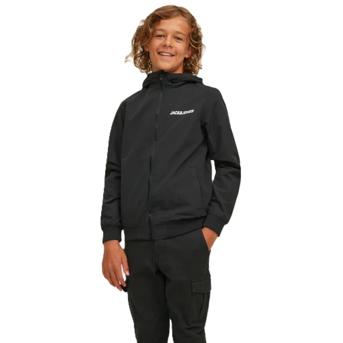 Chaqueta Junior entretiempo Jack & Jones - Modelo Rush 12200453, color negro
