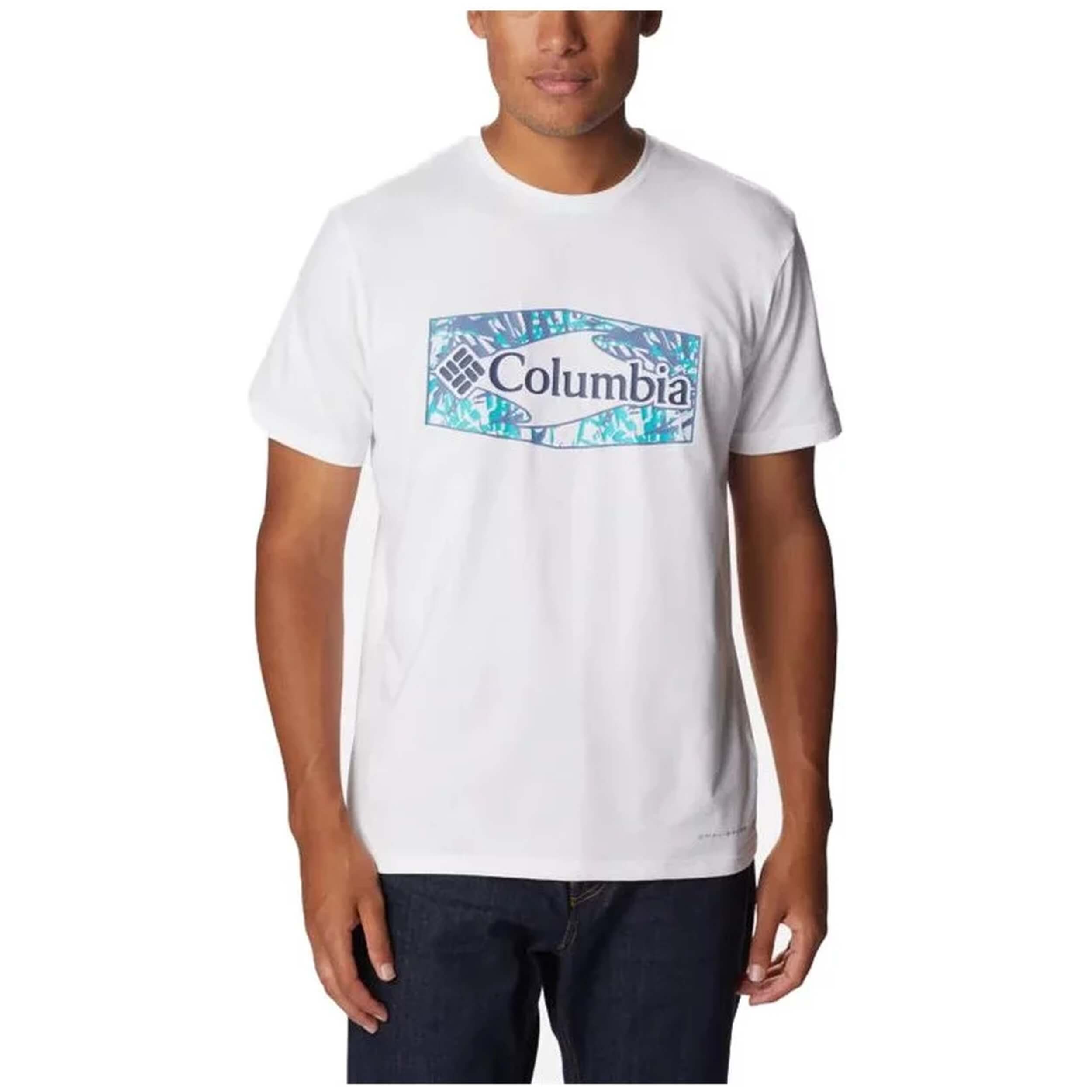 Camiseta De Manga Corta Columbia modelo 1931172114 para Hombre en color Blanco