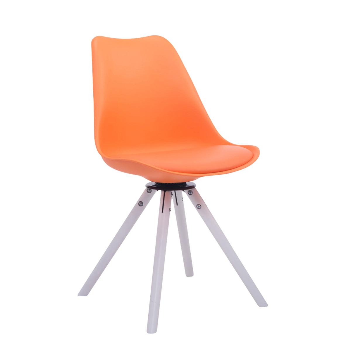 Silla para visitas Troyes Rund Naranja,Blanco