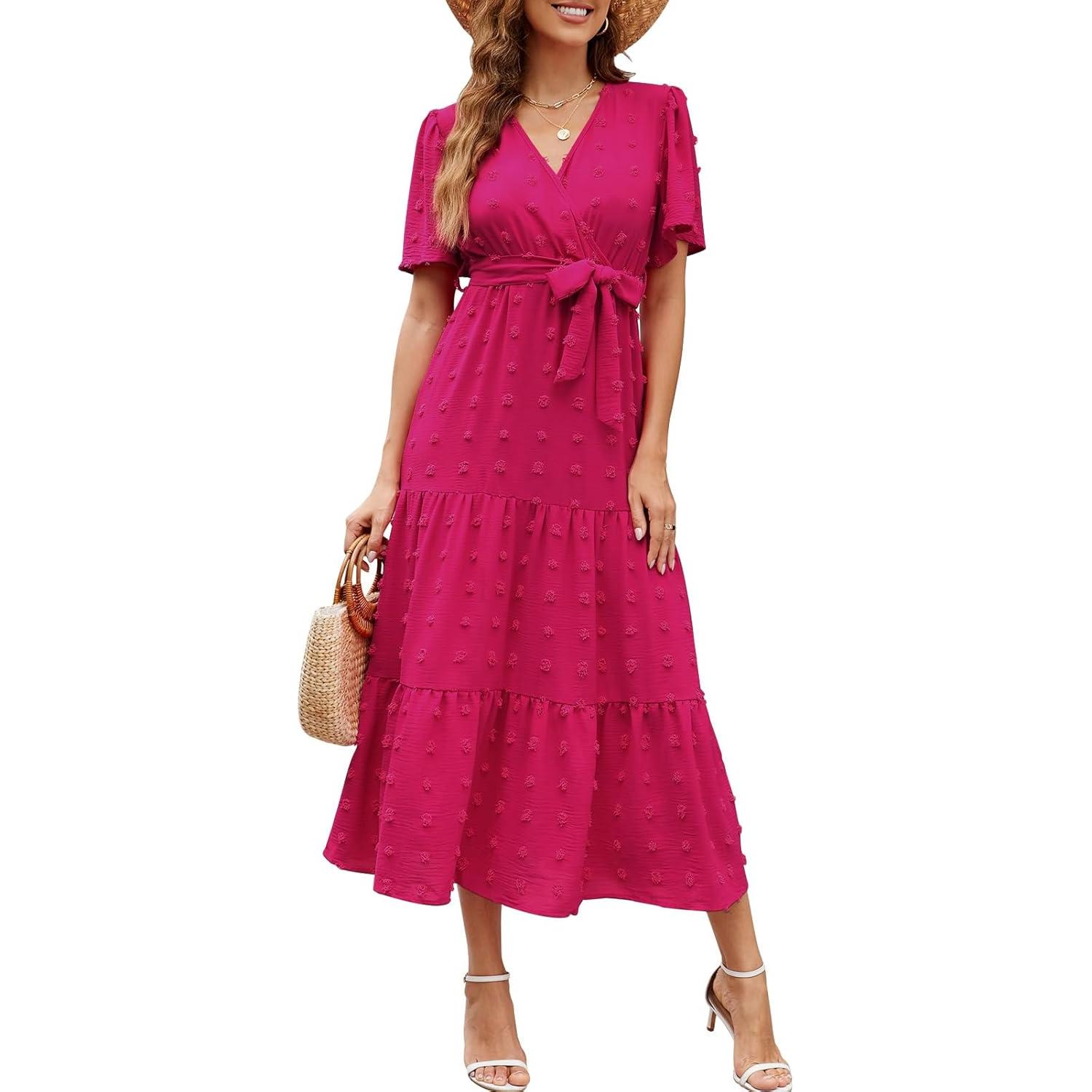 Vestidos Casual para Mujer Vestidos Casuales Largo de Playa Estampado Cuello en V