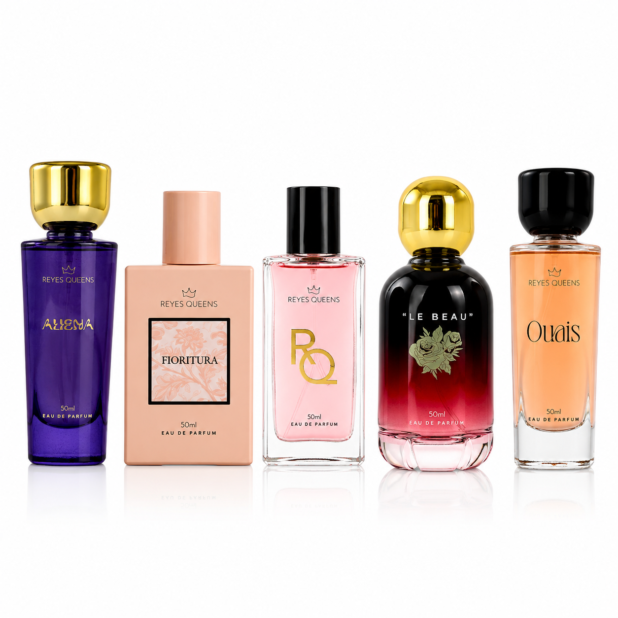 Set de 5 Perfumes para Mujer, Eau de Parfum 5 x 50 ml, 250 ml Total, Aliena + Floritura + Free + Le Beau + Ouais, Colección de Fragancias Femeninas Florales y Elegantes, Pack Perfume Mujer para Uso Diario, Viaje y Regalo
