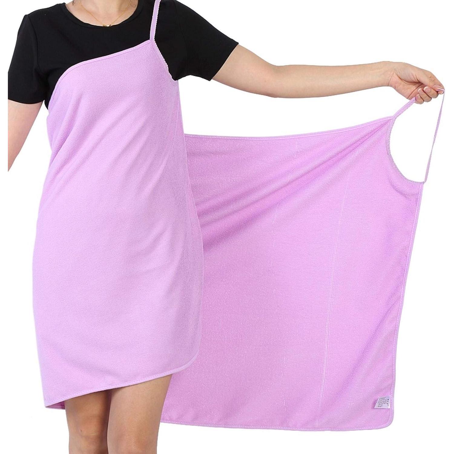 Toallas with Tirantes, Mujeres Albornoz Toalla de baño Abrigo, Toalla de Baño de Microfibra para Mujer con Toalla, Toalla de baño para Mujeres with Correas de Hombre, para Ducha, playa (140x70cm)