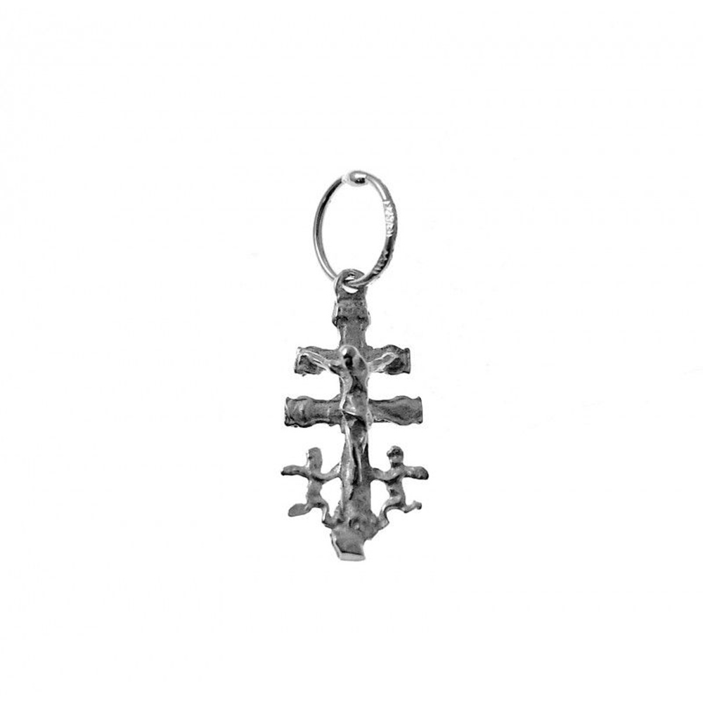 Colgante Cruz De Caravaca Pequeña De Plata 17Mm X 8Mm