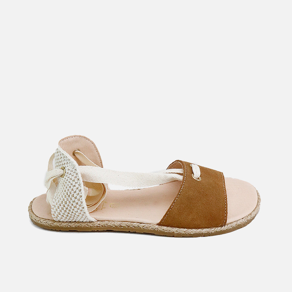 Sandalias barefoot estilo alpargata en serraje muskade Elisoft | Eli 1957