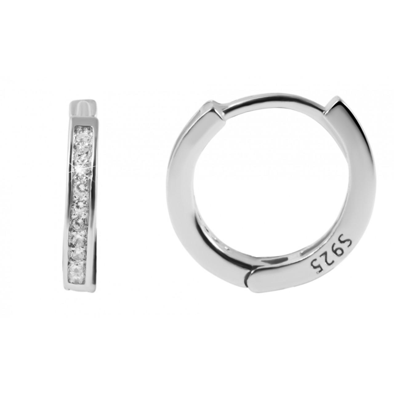 Pendientes Argola em Prata de Lei 925 com Zircônias