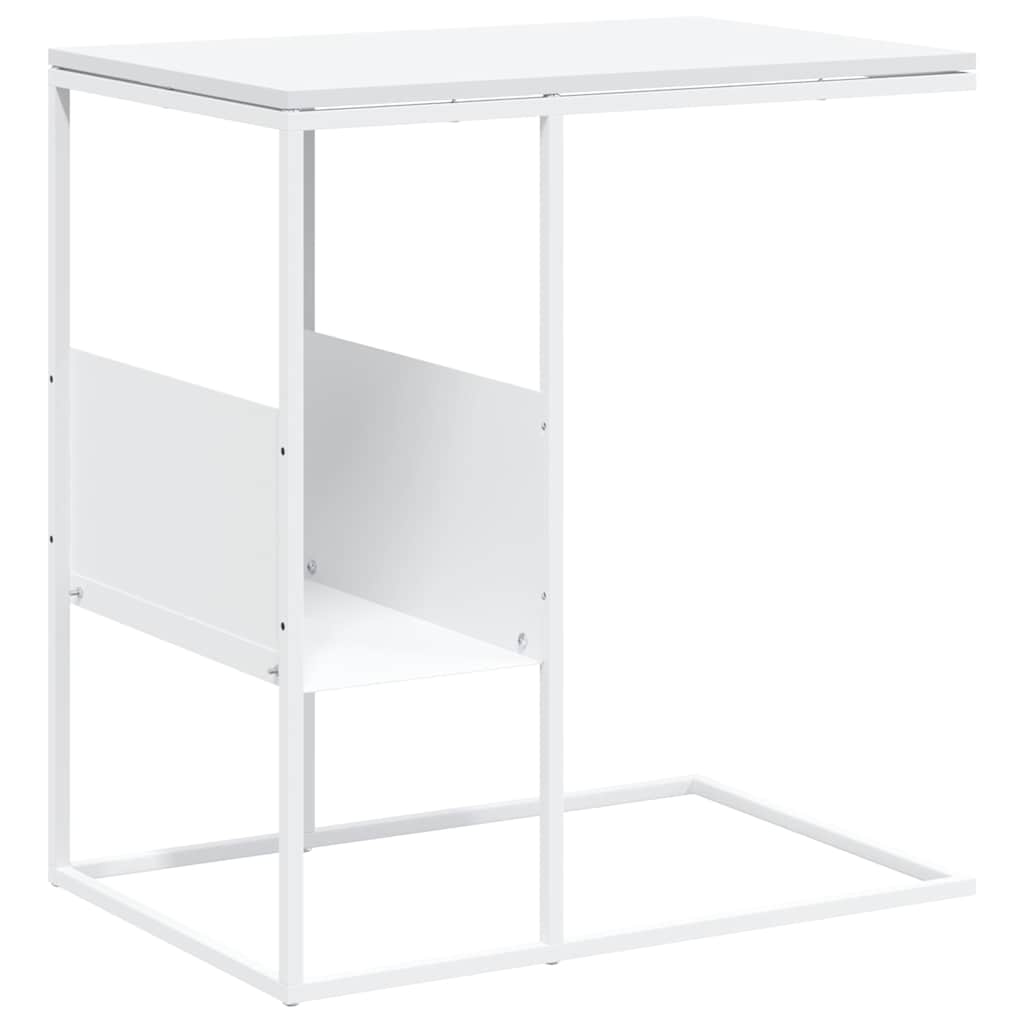 vidaXL Mesa auxiliar de madera contrachapada blanco 55x36x59,5 cm