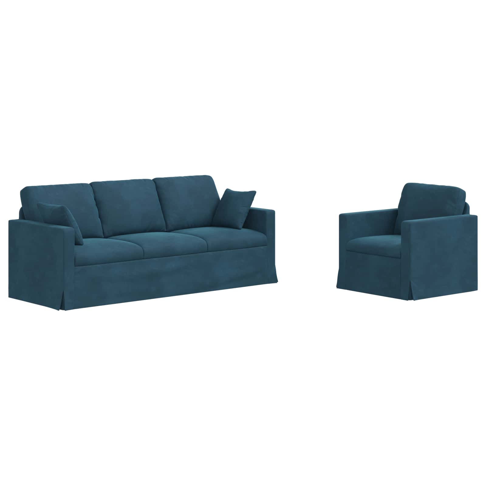 vidaXL Juego de Sofá 2 uds. Terciopelo 198 x 78 x 80 cm Multicolor