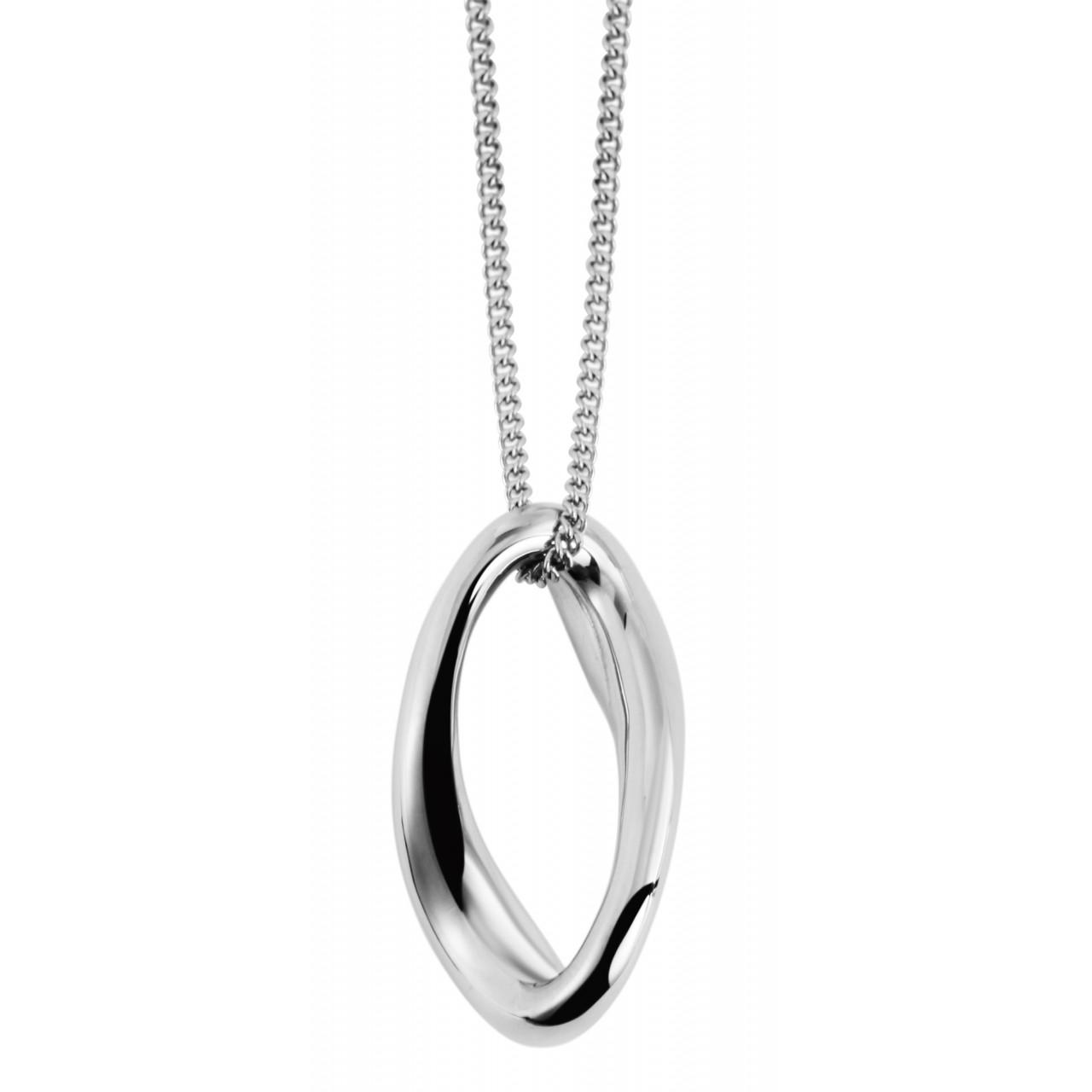 Akzent® Collar com Colgante Prateado em Aço Inoxidável - 45+5 cm