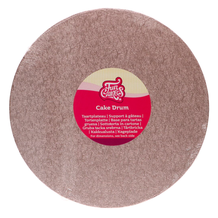 Glotomania - Cake Drum Redondo Oro Rosado (Funcakes) - 30 Cm Ø - Resistente