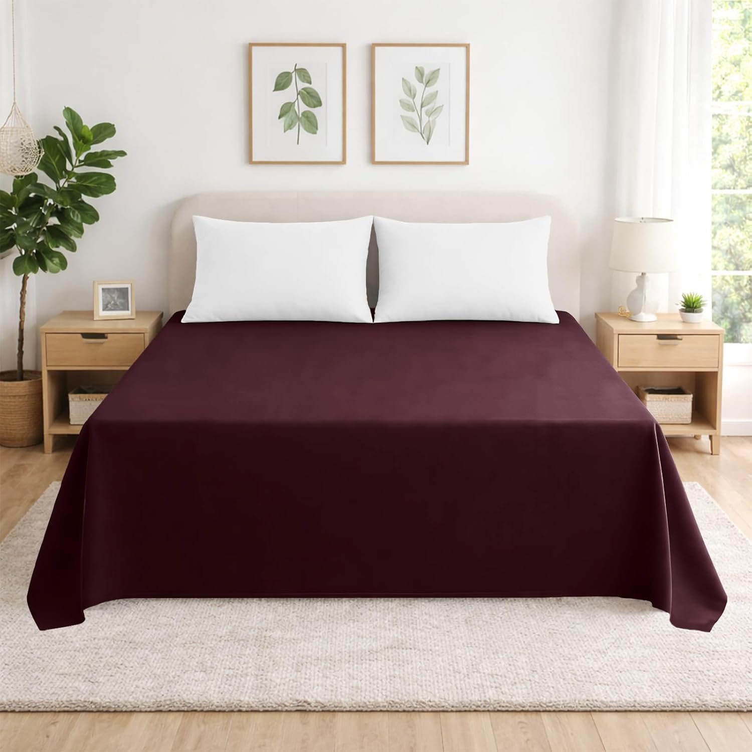Sábana Plana, Sábana Encimera 100% Poliéster, Suave y Resistente, cama 90/105/135/150/160/180 cm