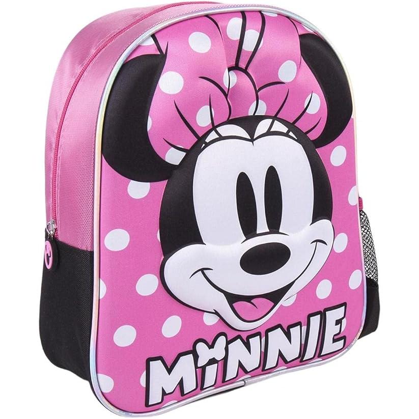 Mochila 3D Pequeña Minnie Mouse Lunares Color Fucsia. Tamaño 31x25x10cm. Cerda Group - LIFE'S LITTLE MOMENTS