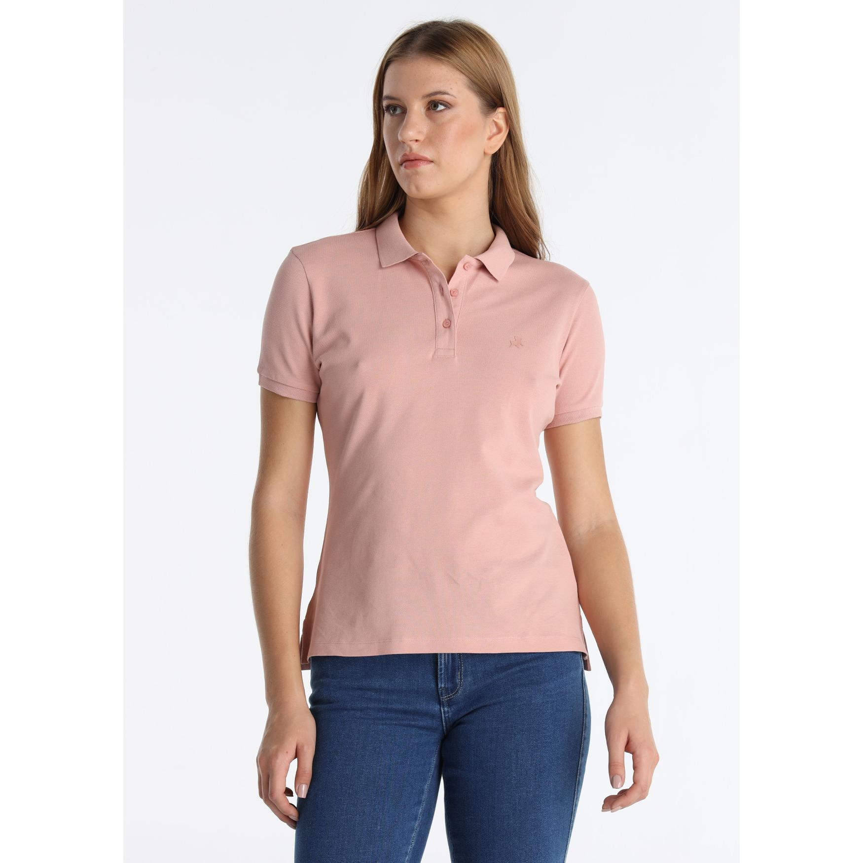 LOIS JEANS - Polo de Manga Corta Slim en Piqué de Algodón Rosa
