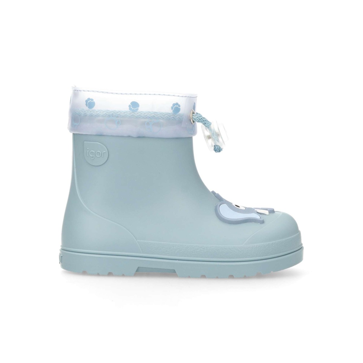 Igor - Botas de agua barefoot con diseño de elefante para niños, caña baja acabado mate cero drop
