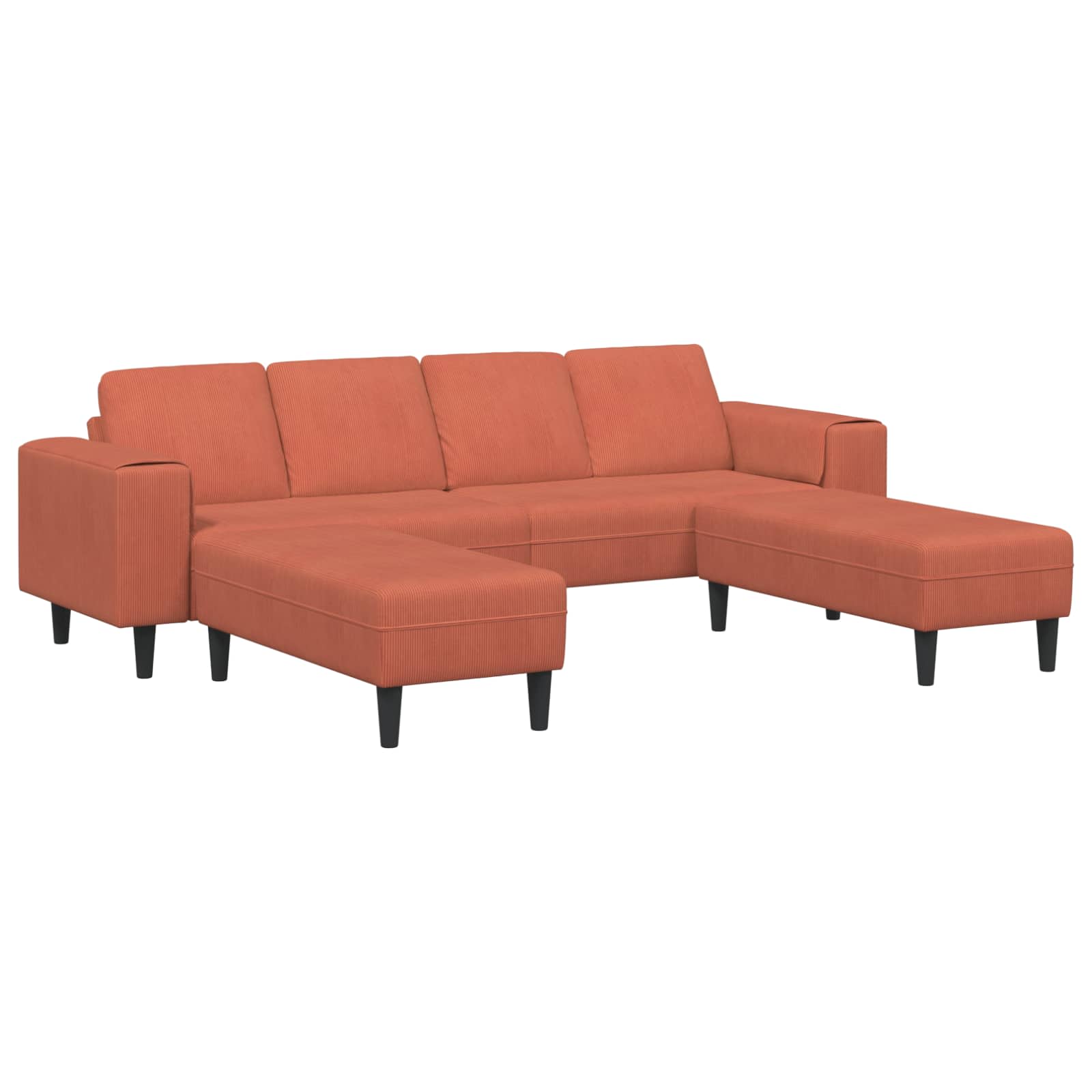 vidaXL Sofá 250 x 188 x 76 cm Tela de Pana Multicolor