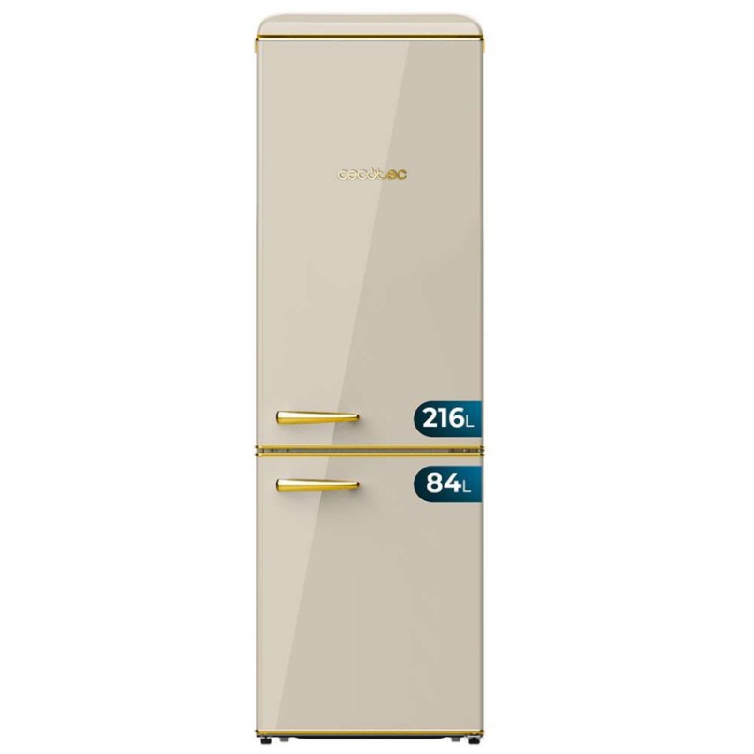 Cecotec Frigorífico retro Bolero CoolMarket Combi Origin 300 Beige E