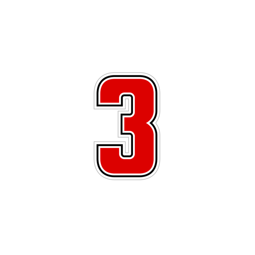 Número “3” Sic Red H 6,3 cm