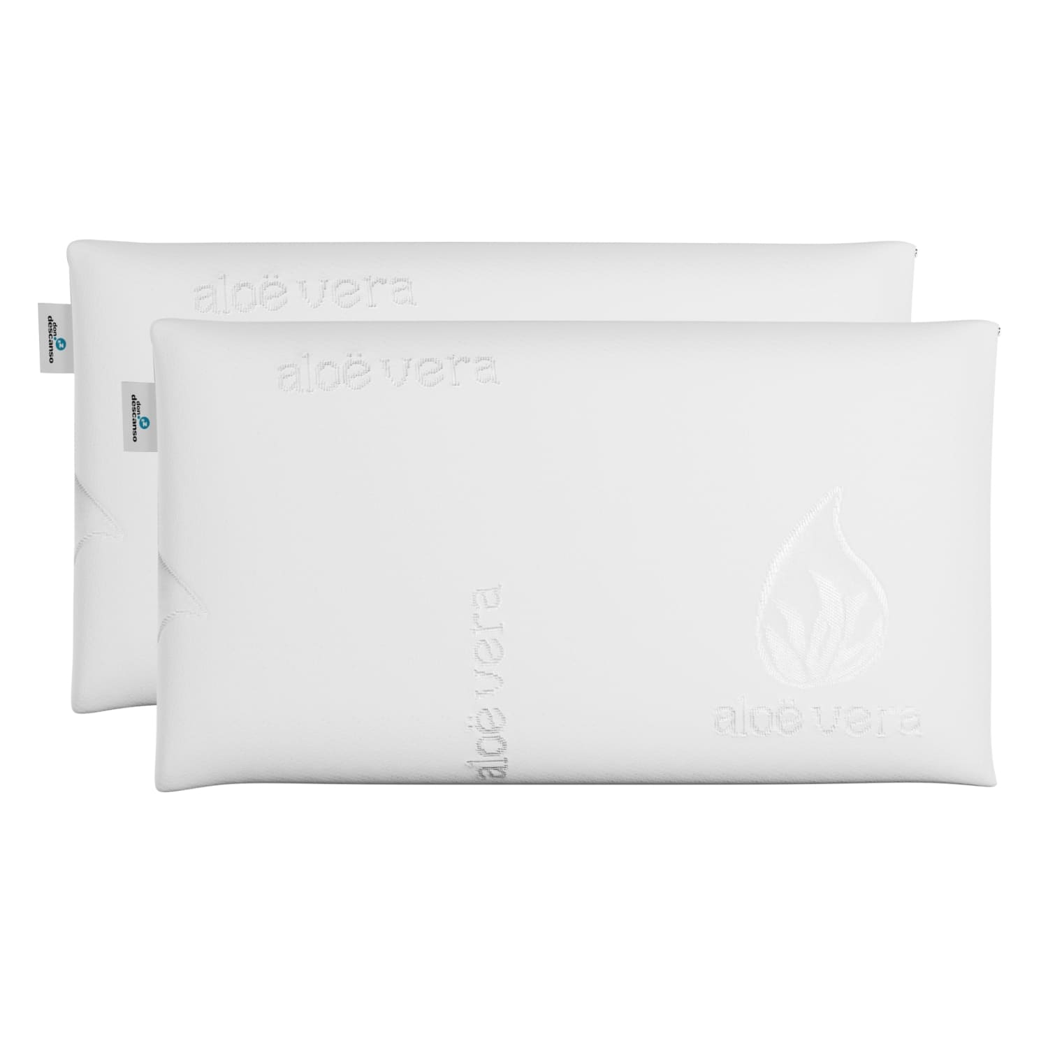 Almohada Viscoelástica NALUI x2 70 cm con Doble Funda (Firmeza Media) NALUI Agatha Blanco