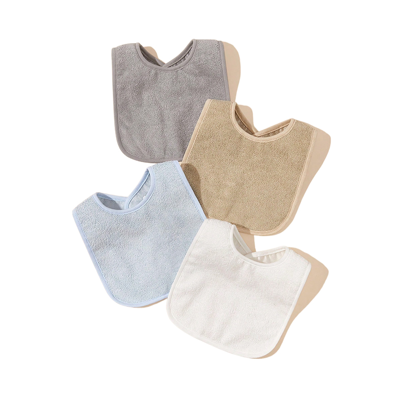 OmHO 4Pcs Pañuelos De Comer Para Bebés Niño Y Niña Color Sólido Impermeables Toallas Bandanas De Burp Rango De Edad 0-1 Años